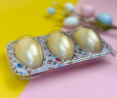Molde de chocolate de 3 cavidades 50g diseño conejo de Pascua/Estuche transparente (paquete de 5)